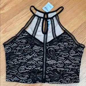 Charlotte Russe Lace Crop Tank
